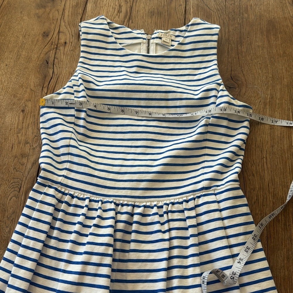 J. Crew Blue and White Striped Sleeveless Midi Dress - Picture 4 of 6